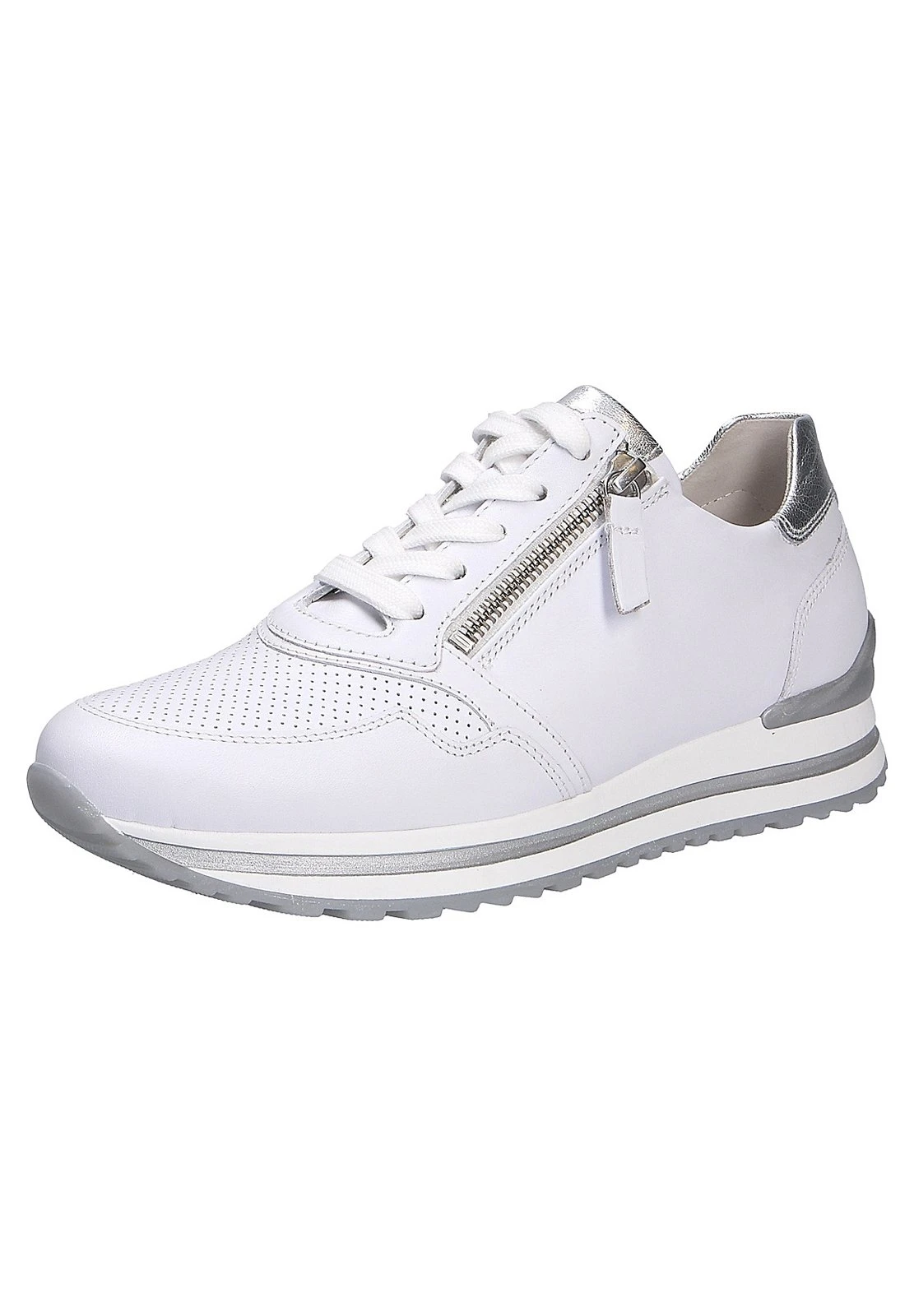 Gabor Comfort 26-528 - Sneakers Laag - Weiss/Silber Perf 2 Gabor Comfort 26-528 - Sneakers Laag - Weiss/Silber Perf - Afbeelding 2