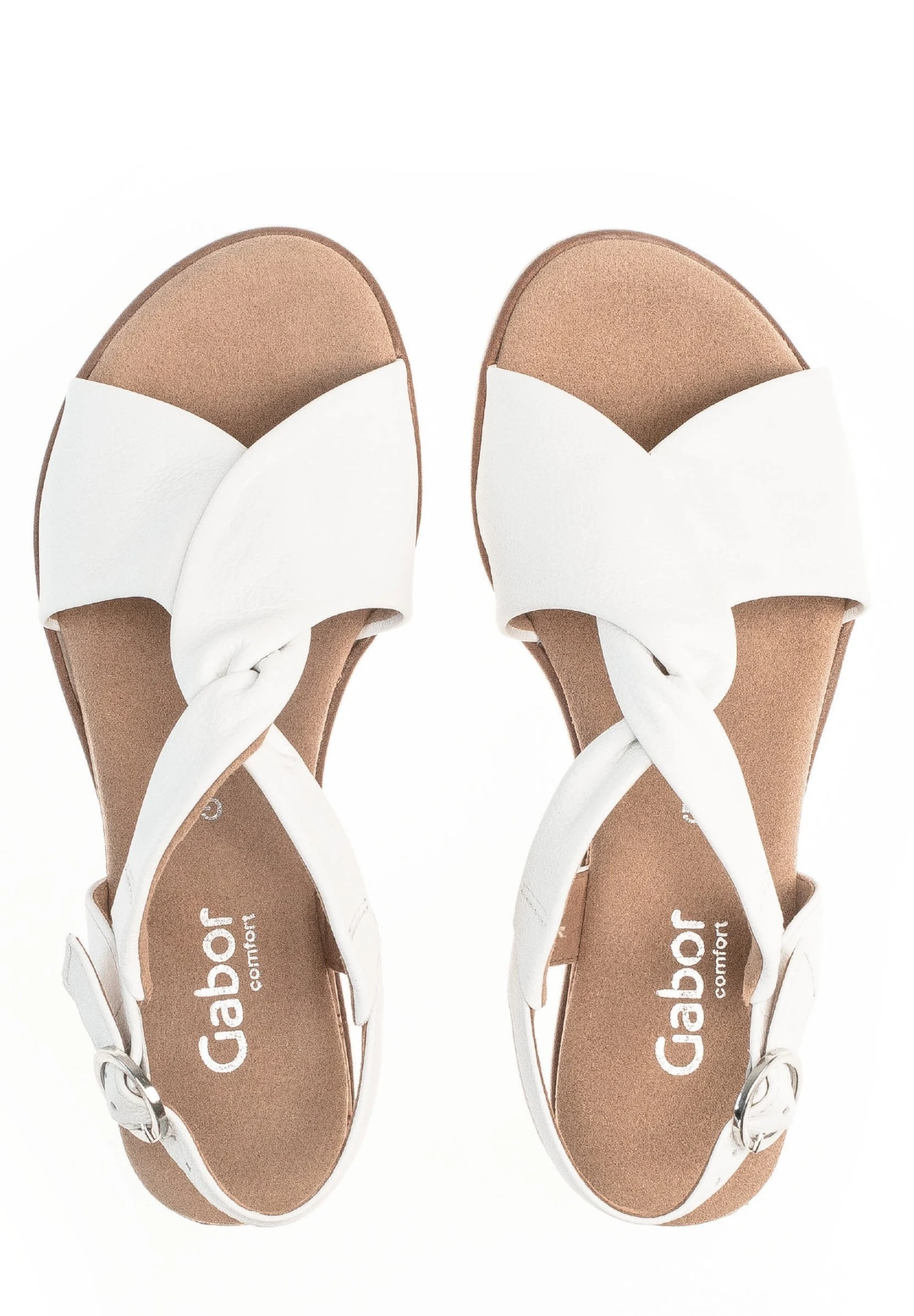 Gabor Comfort Sandalen Met Sleehak - Weiss Kork/Offwhi 2 Gabor Comfort Sandalen Met Sleehak - Weiss Kork/Offwhi - Afbeelding 2