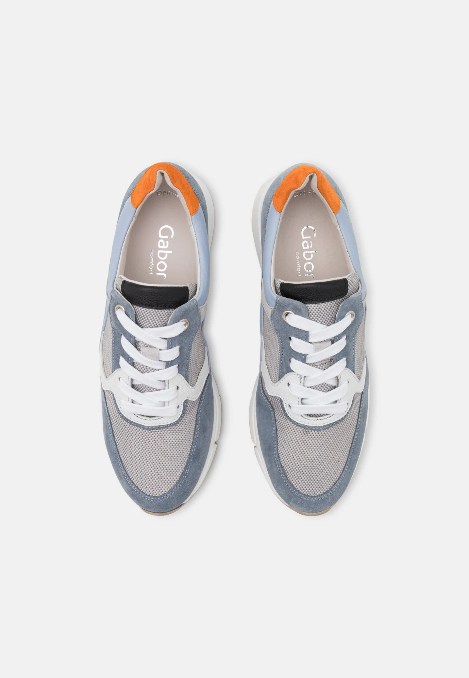 Gabor Comfort Sneakers Laag - Grau/Cielo/Orange 6 Gabor Comfort Sneakers Laag - Grau/Cielo/Orange - Afbeelding 6