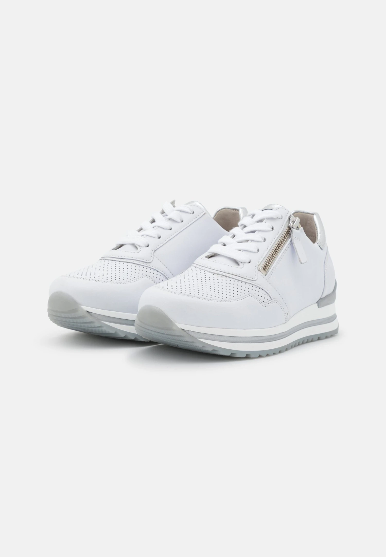 Gabor Comfort Sneakers Laag - Weiss/Silber 3 Gabor Comfort Sneakers Laag - Weiss/Silber - Afbeelding 3